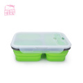 Silicone Folding Safe 3 Compartment Lunch Box